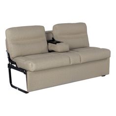 two seat reclining sofa with black metal frame