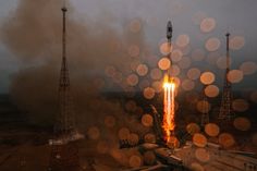 an image of a rocket launching in the sky