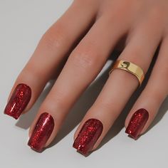 A deep, yet vibrant red glitter Ruby Slippers is an incredible shade, a must have for party season. Gel colour system UV and LED curable Soak off Highly pigmented Long lasting wear Silky smooth application Vegan & Cruelty Free Use with a TWENTY™ base coat and top coat to ensure the gel application is complete. One 18ml bottle achieves up to 85 sets. FOR PROFESSIONAL USE ONLY. Colour Representation: We work hard to ensure the colour shown on screen matches the product as closely as possible. Howe Red Glitter Christmas Nails, Glitter Red Nails, Red Sparkle Nails, Red Sparkly Nails, Red Glitter Nails, Ruby Nails, Gel Application, Red Nails Glitter, Mauve Nails