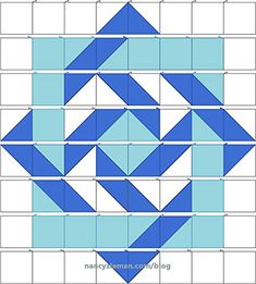 a blue and white pattern with squares on it