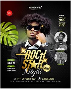 the flyer for rock star night