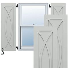 three different styles of doors and windows with decorative designs on the front, back and side panels