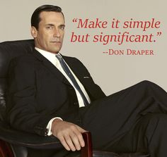 a man in a suit and tie sitting on a chair with a quote above him