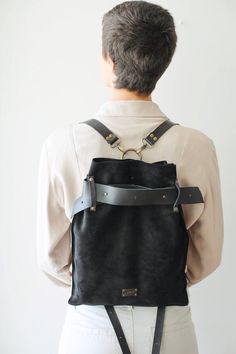 Black Leather Bag, Black Backpack, Black Leather Backpack, Drawstring Bag, Cool Backpack, Bags and P Handmade Leather Laptop Bag, Convertible Leather Backpack, Cool Backpack, Suede Backpack, Designer Backpack, Leather Backpack Purse, Black Leather Bag, Leather Laptop Bag, Black Leather Backpack