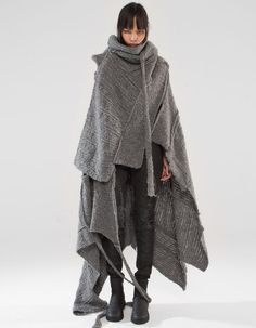 Dystopian Fashion, Apocalyptic Fashion, Blanket Coat, Futuristic Fashion, Heavy Knit