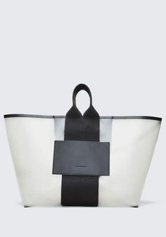 Alexander Wang AW LOGO TOTE TOTE Aw Logo, Leather Bag Tutorial, Black And White Bags, Hot Handbags, Leather Totes, Transparent Bag