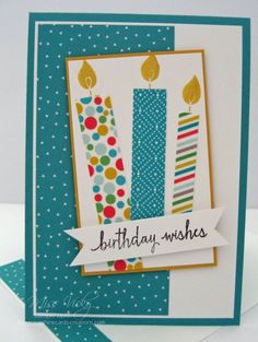 a birthday card with candles on it