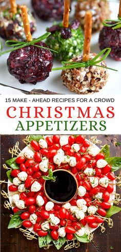 christmas appetizers with cranberry sauce and pretzels in the middle