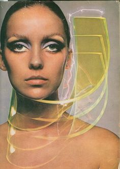 ’60s space age fashion. this style type never really made it...odd i say 60s Space Age Fashion, 1960s Fashion Photography, Patti Hansen, 70s Makeup, Jean Shrimpton