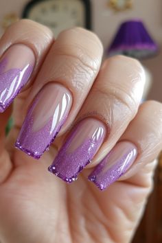 Purple French Tip Nails