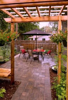 #PatioPaverInspiration #BudgetFriendlyIdeas #BackyardEnhancement #VarietyAndTexture Cheap Patio Pavers, Paver Ideas, Small Backyards, Paver Designs, Patio Pavers Design, Patio Pavers, Pergola Ideas, Cheap Patio