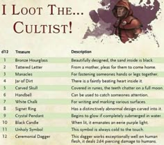 a poster with some words on it that say, i loot the cultist