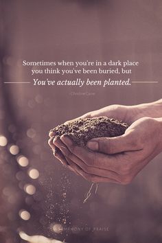 “Sometimes when you are in a dark place, you think you have been buried, but actually you have been planted.” (Christine Caine) Shifting our perspective from being buried to being planted. Bible Verse Painting, In A Dark Place, Every Teenagers, Scripture For Today, Going Through The Motions, Spiritual Warfare, Dark Places, God Almighty