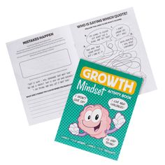 a book with an image of a cartoon brain on it and the title growth minds activity book