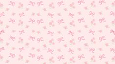 pink bows and flowers on a light pink background wallpaper, pattern, ornament