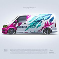 the van is designed to look like an abstract painting