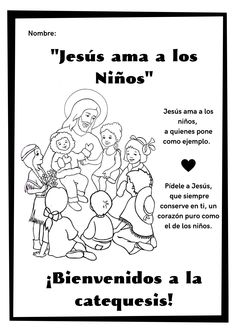 a poster with an image of the virgin mary and children in spanish, which reads jesus am