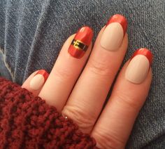 Festive - Santa Christmas Metallic Red Tip Hand Painted False Nails Press on Nails Full Cover Cured Gel Polish by WooWooNails on Etsy Cat Eye Gel, False Nail, Valentines Nails