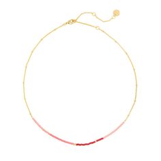 Add some sweetness to stack atop your everyday pieces for a seasonal showstopper. This True Love seed bead choker necklace from Pura Vida features gold and delicate seed beads in four love-inspired shades of red and pink set on a delicate, gold-plated satellite chain. It makes a great Valentine's Day, anniversary or romantic gift for the woman you love. | Pura Vida True Love choker necklace features red and pink seed beads and gold-plated spacer beads. | Gold-plated brass satellite chain. | Chok Seed Bead Choker, Bead Choker Necklace, Bead Choker, Pink Set, Beaded Choker Necklace, Romantic Gift, Beaded Choker, Personalized Accessories, Love Cards