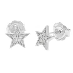 Sterling Silver Star Single Pave Diamond Earrings (Diamond Star Earring (Silver)) Size: unkn. Gender: female. Age Group: adult. Silver Star-shaped Earrings, Silver Star-shaped Diamond Earrings As Gift, Silver Star-shaped Diamond Earrings With Accents, Sterling Silver Star-shaped Diamond Earrings, Star-shaped Earrings With Diamond Accents And Cubic Zirconia, Star-shaped Cubic Zirconia Earrings With Diamond Accents, Cowboy Jewelry, Diamond Star Earrings, Silver Star Earrings