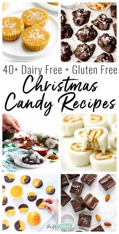 christmas candy recipe collage with the words 40 dairy free gluten free christmas candy recipes