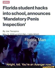 the news article is about florida students in school, and it has an image of two people