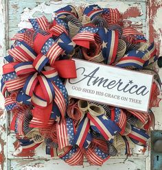 a patriotic wreath with the words america on it