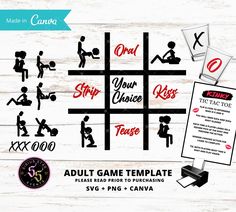 adult game templates for svg and png - canva with cross, stop, stop your dance