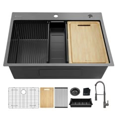 an image of a kitchen sink and accessories