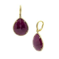 14K Yellow Gold Diamond Flat Ruby Drop Earrings 0.37ct TDW  | eBay Ruby Drop Earrings, Yellow Gold Earrings, Yellow Gold Earring, Ruby Gemstone, Fine Jewellery Earrings, Round Diamonds, Gold Diamond, Beautiful Design, Gold Earrings