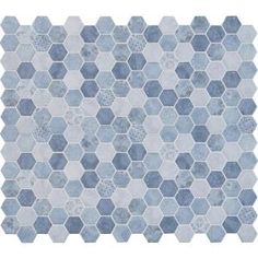 a blue and white hexagonal tile pattern