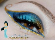 jasmine make up idea Disney Princess Eyes, Jasmine Makeup, Disney Eye Makeup, Disney Inspired Makeup, Disney Eyes, Fantasy Make-up, Disney Makeup, Crazy Eyes, Princess Inspired