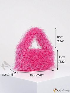 Bird in Bag - Fuzzy Pink Square Bag Trendy Party Tote Bag, Pink Bucket Bag For Parties, Pink Bucket Bag For Party, Trendy Pink Rectangular Hobo Bag, Trendy Party Pouch Baguette Bag, Trendy Party Baguette Pouch Bag, Trendy Baguette Pouch Bag For Party, Trendy Square Baguette Bag For Parties, Trendy Rectangular Pink Bucket Bag