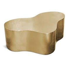 an unusual shaped table with gold paint on it