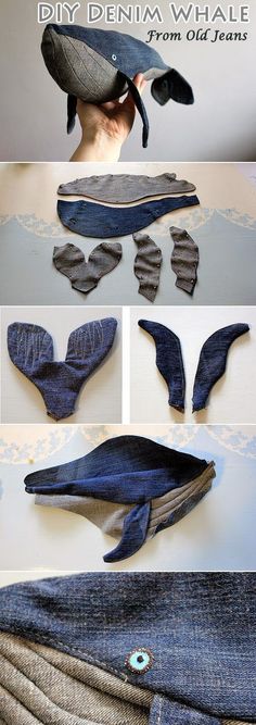 how to sew an old pair of jeans with this diy denim whale pattern