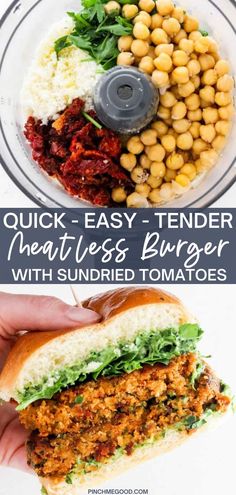 chickpea burgers with sundried tomatoes are an easy and healthy lunch