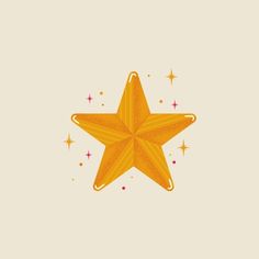 an orange star on a beige background