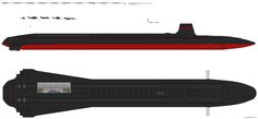 an image of a red and black submarine