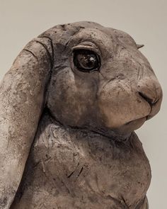 a close up of a statue of a rabbit