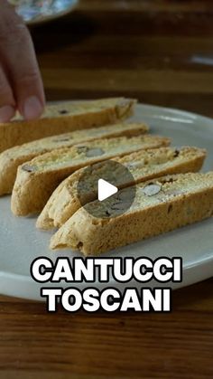 Gianluca Ruggieri • Private Chef on Instagram: "🇮🇹 FLAVORS OF ITALY 🇮🇹
CANTUCCI TOSCANI 

Makes 30 Cantucci

Ingredients

• Flour - 300g
• Sugar - 215g
• Eggs - 2
• Melted butter - 60g
• Almonds - 250g
• Baking powder - 6g

PROCEDURE

1. Put all the ingredients in a bowl, roughly combine with a leaf attachment, and then move the dough to the board.
2. Knead just until it comes together, then shape into a flat snake on a baking sheet.
3. Add some sugar on top and bake at 350°F for 30 minutes.
4. Remove from the oven and cut individual cookies diagonally about 1/2 inch thick.
5. Re-bake for 5 minutes and enjoy your cookies!

#tuscany #flavorsofitaly #cookies #easyrecipes #biscotti #italiansweets #chefgr #toronto #torontochef" Private Chef, Baking Sheet, Melted Butter, A Bowl, Baking Powder, The Oven, Christmas Cookies, 30 Minutes, Side Dishes