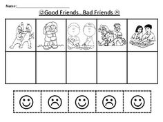 a worksheet for kids to learn how to read the words good friends, bad friends