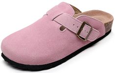 PRICES MAY VARY. 【MATERIAL】The womens clogs used suede leather. The insole is all covered by memory foam,it is very comfortable. Cork footbed designed to mirror the shape of a healthy foot and provide a natural walking environment. 【SOLE】This House slippers for women EVA sole is lightweight, flexible, shock-absorbing, and repairable. 【STYLE】Clog for womens featuring adjustable buckle strap at vamp and cork footbed arch support. 【MULTI-USE CLOGS】 You can use these womens clogs for house slippers Pink Clogs, Light Taupe Color, Womens Clogs And Mules, Pink Mules, Clogs For Women, Outdoor House, Clogs And Mules, Gifts For Your Mom, Pink Heels