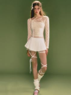 Balletcore Runway, Bolero With Dress, Arcana Archive, White Pleated Skirt, Mode Inspo, 가을 패션, Set Up