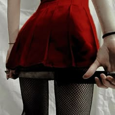 Red Aesthetic, Grunge Aesthetic, Danganronpa, Dark Aesthetic, Cheer Skirts, The Well, Red Dress, Cherry, Stockings