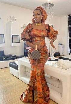 Kampala Dress Styles, Eid Outfits African, Dress Styles For Ladies, Fabric Styles, Long African Dresses, African Styles, Ankara Gown Styles