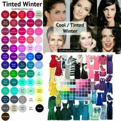 Cool Winter Celebrities, True Winter Palette, Color Analysis Winter, True Winter Color Palette, Winter Skin Tone, Cool Winter Color Palette, Deep Winter Palette, Deep Winter Colors, Winter Colours