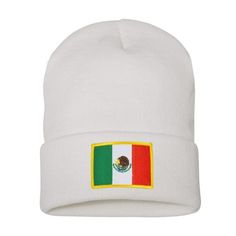 Embrace warmth and showcase your pride with our Country Emblem Beanie. This stylish headwear features a snug, form-fitting design, crafted from premium, soft-touch acrylic fiber that ensures both comfort and durability. Designed to keep you cozy during chilly days, this beanie boasts a bold, embroidered patch prominently displaying the vibrant colors of the Mexican flag, along with the iconic national coat of arms. Perfect for cultural events, sports games, or simply expressing your national pri White Beanie Hats For Streetwear, White Flat Bill Hat For Winter, White Winter Flat Bill Hat, White Flat Bill Winter Hats, White Beanie For Streetwear, White Snapback Trucker Hat For Winter, White Beanie For Winter Streetwear, Adjustable White Trucker Hat For Winter, White Beanie Cap For Winter