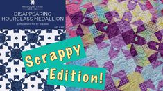 the cover of a book with an image of a quilt on it and text reading scrappy