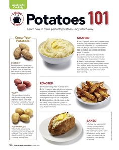 the poster shows potatoes and what they mean to be eaten in different places on the plate