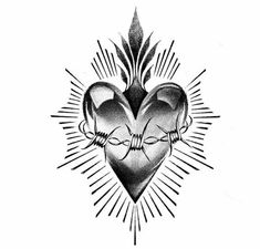 a black and white drawing of two hearts